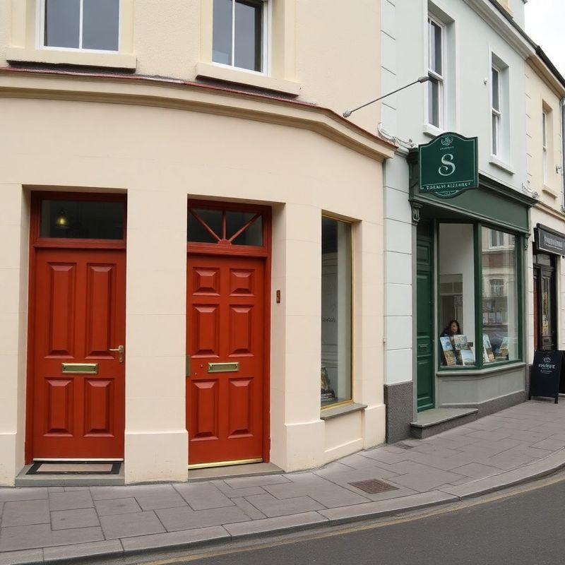 Georgian shopfront on West Street Drogheda with terracotta door